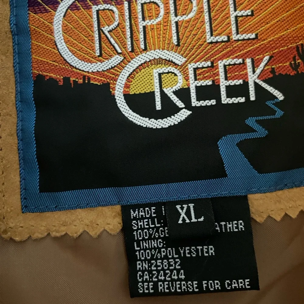 Fringe Leather Jacket in Tan - Picture 2 of 7